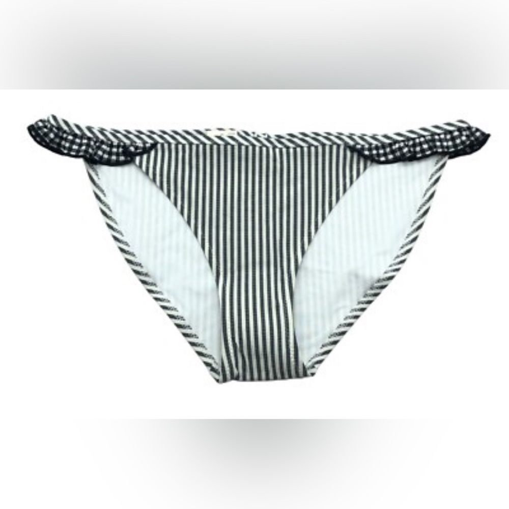 Aerie Black and White Striped Bikini Bottom